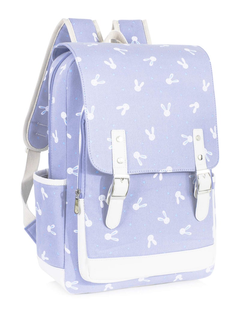 Leaper Bunny Backpack Laptop Backpack Rabbit Bag School Bag Small Backpack Satchel Purple L - Image 1